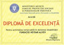 Heydər Əliyev Fondu Rumıniyadakı fəaliyyətinə görə “Mükəmməllik diplomu” ilə təltif edilib (FOTO)