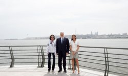Prezident İlham Əliyev və xanımı Bakı Ağ Şəhər bulvarının açılışında iştirak ediblər (FOTO)