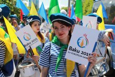 Kiyevdə I Avropa Oyunları ilə bağlı bayram yürüşü və tanıtım keçirildi (FOTO)
