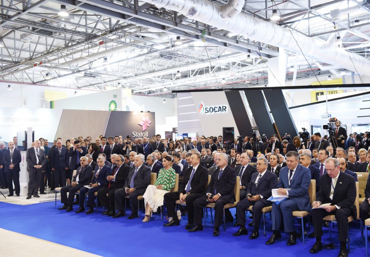 Prezident İlham Əliyev və xanımı Caspian Oil & Gas və Caspian Power sərgilərinin açılış mərasimində iştirak edir (FOTO)