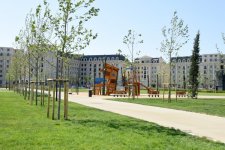 Prezident İlham Əliyev və xanımı Avropa Oyunları Parkının qarşısında salınan yeni parkla tanış olublar (FOTO)