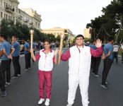 Prezident İlham Əliyev Dənizkənarı Milli Parkdakı “Sadko” limanında Avropa Oyunlarının məşəlini qəbul etdi (FOTO)