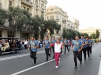 Prezident İlham Əliyev Dənizkənarı Milli Parkdakı “Sadko” limanında Avropa Oyunlarının məşəlini qəbul etdi (FOTO)
