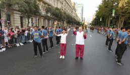 Prezident İlham Əliyev Dənizkənarı Milli Parkdakı “Sadko” limanında Avropa Oyunlarının məşəlini qəbul etdi (FOTO)