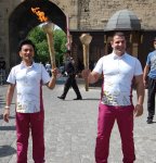 Avropa Oyunlarının məşəlinin İçərişəhər estafeti (FOTO)
