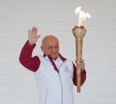 Bakıda Avropa Oyunlarının məşəl estafeti Heydər Əliyev Mərkəzinin binasının qarşısında davam etdirilib (FOTO)