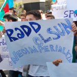 Avropa İttifaqının Azərbaycandakı nümayəndəliyi qarşısında piket keçirilib (FOTO) (ƏLAVƏ OLUNUB)