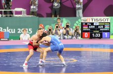 Azərbaycan güləşçisi erməniyə qalib gələrək Avropa Oyunlarının bürünc medalını qazandı (FOTO, VİDEO)