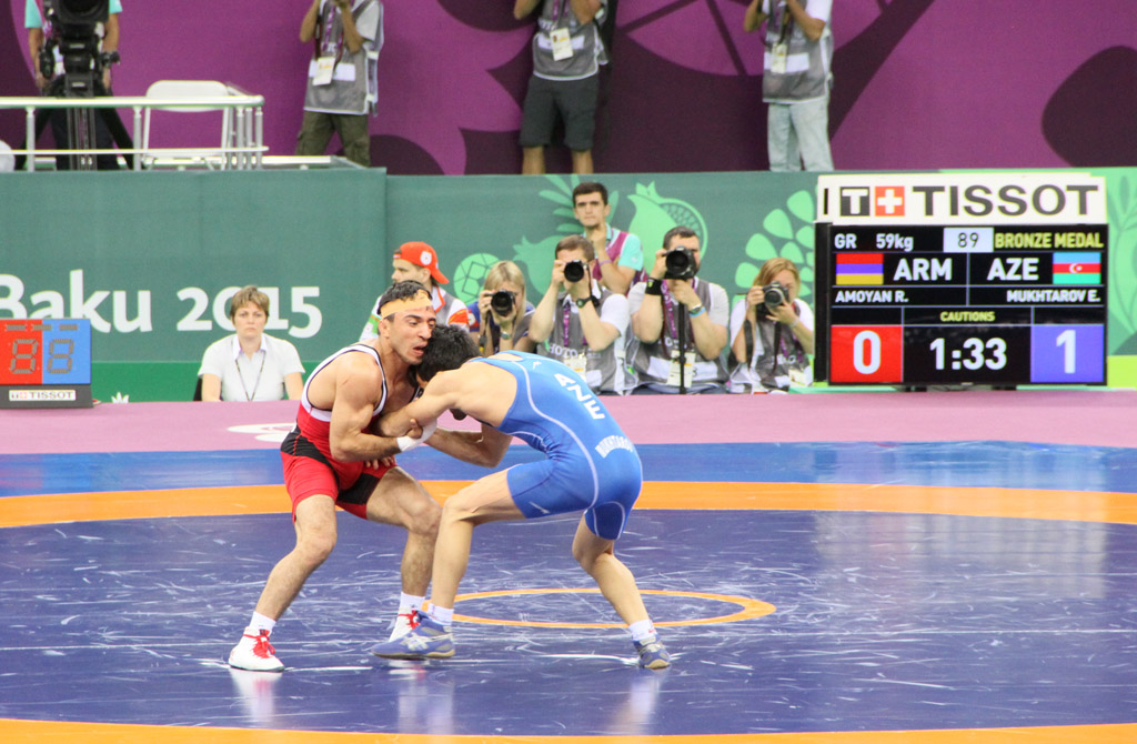 Azərbaycan güləşçisi erməniyə qalib gələrək Avropa Oyunlarının bürünc medalını qazandı (FOTO, VİDEO)