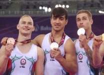 Avropa Oyunlarında bürünc medal qazanan Azərbaycan gimnastları mükafatlandırılıb (FOTO+VİDEO)