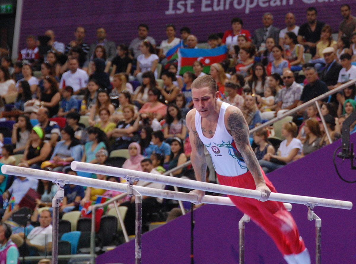 Azərbaycanın kişilərdən ibarət gimnastika yığması bürünc medal qazandı (FOTO)