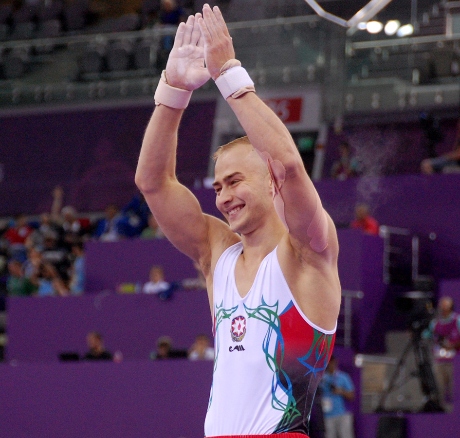 Azərbaycanın kişilərdən ibarət gimnastika yığması bürünc medal qazandı (FOTO)