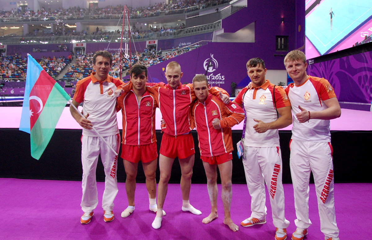 Azərbaycanın kişilərdən ibarət gimnastika yığması bürünc medal qazandı (FOTO)
