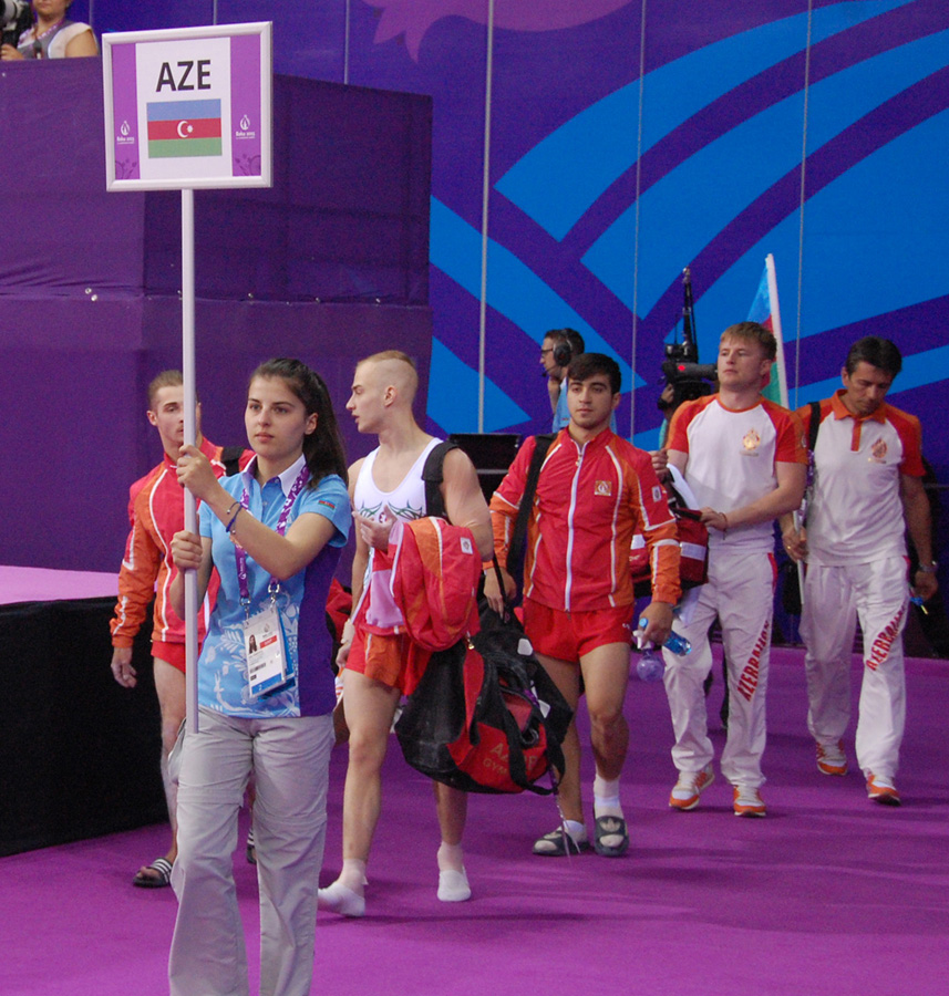 Azərbaycanın kişilərdən ibarət gimnastika yığması bürünc medal qazandı (FOTO)