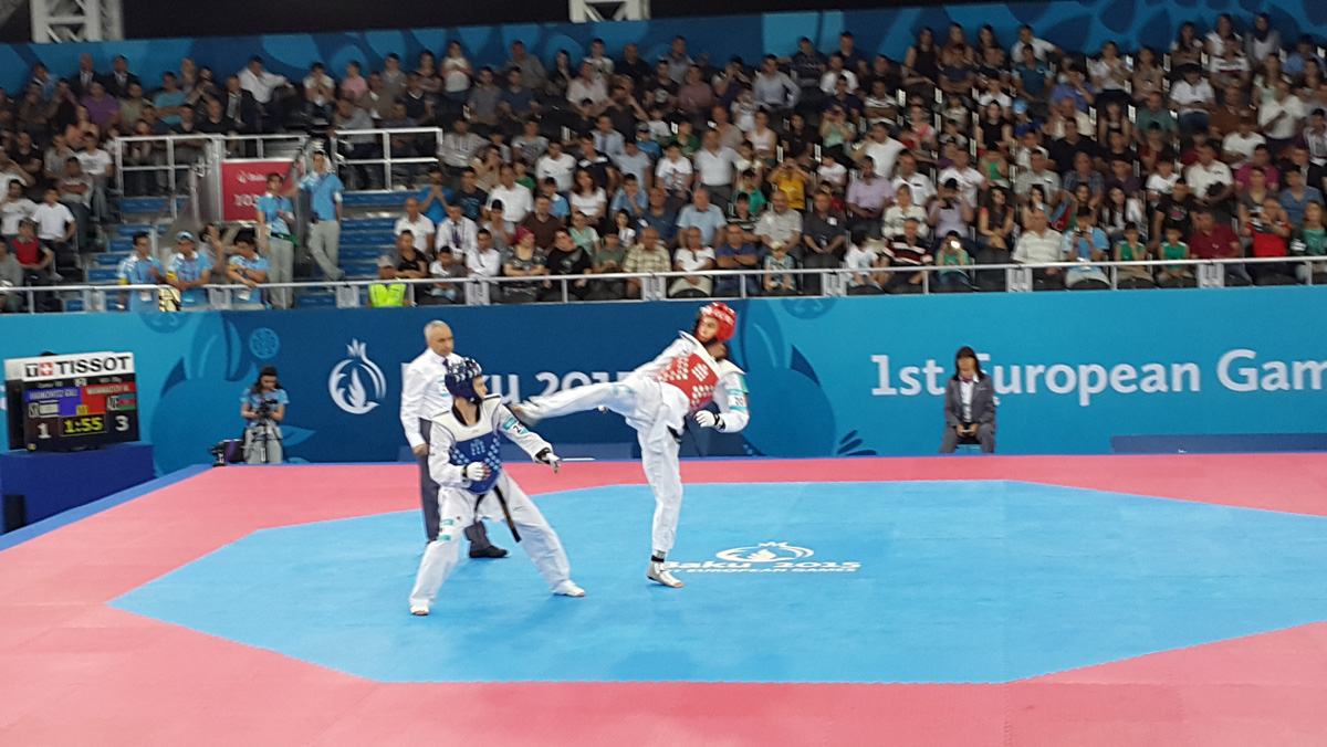 Azərbaycanlı kişi taekvondoçu 1/4 final mərhələsinə çıxdı (FOTO)