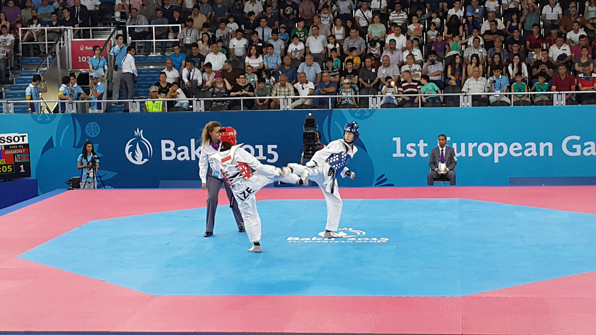 Azərbaycanlı qadın taekvondoçu ¼ final mərhələsinə çıxıb (FOTO)