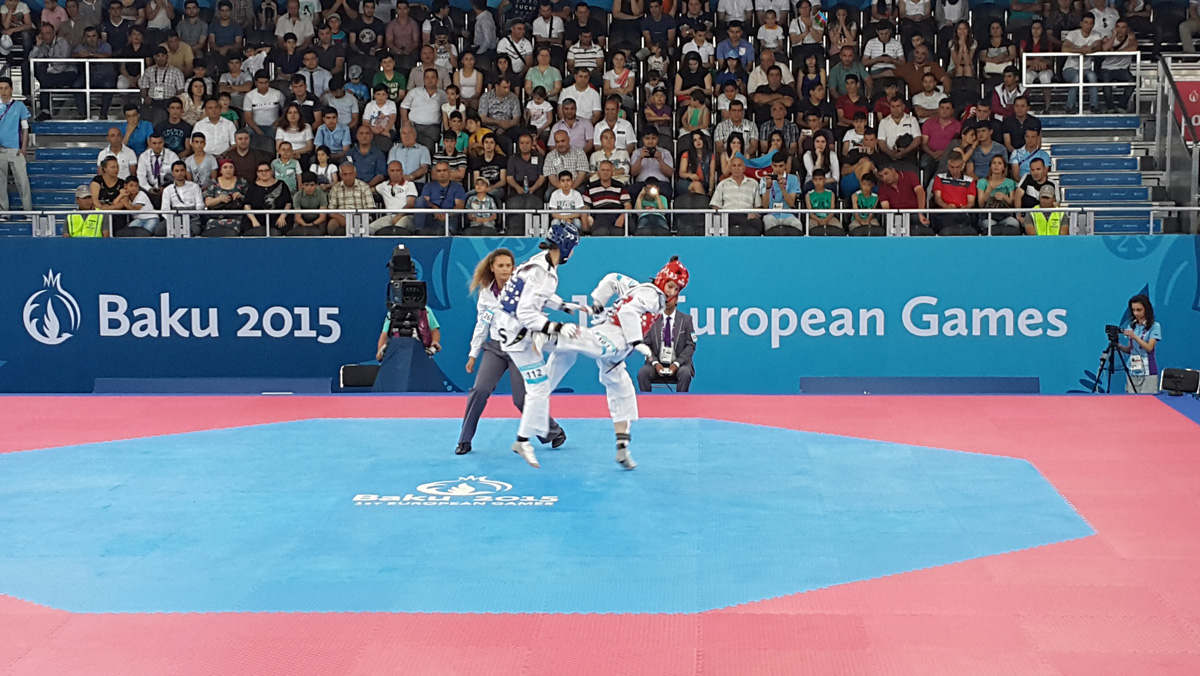 Azərbaycanlı qadın taekvondoçu ¼ final mərhələsinə çıxıb (FOTO)
