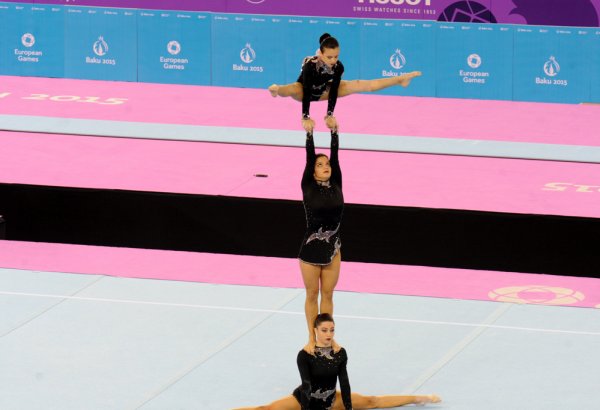 Azərbaycanlı gimnastlar I Avropa Oyunlarında qarışıq cütlüklər üzrə akrobatika yarışlarında final mərhələsinə çıxdı