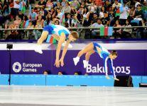 Avropa Oyunlarında aerobika gimnastikası üzrə qarışıq cütlüklərin təsnifat yarışları keçirilir (FOTO)