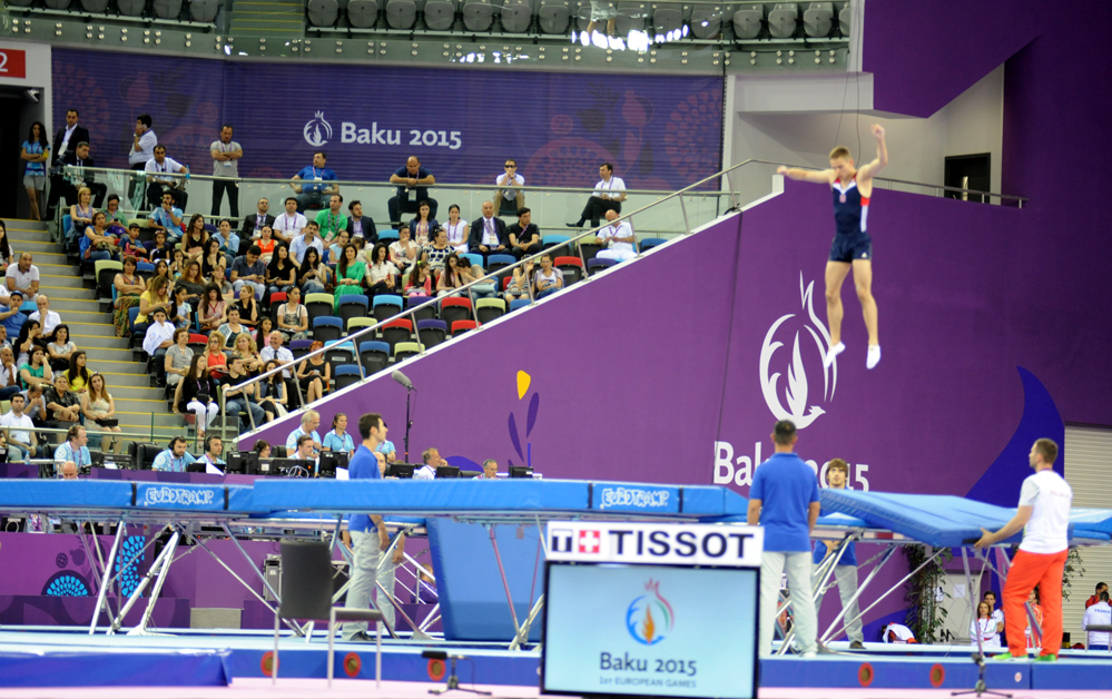 I Avropa Oyunlarında batut gimnastikası yarışları keçirilir (FOTO)