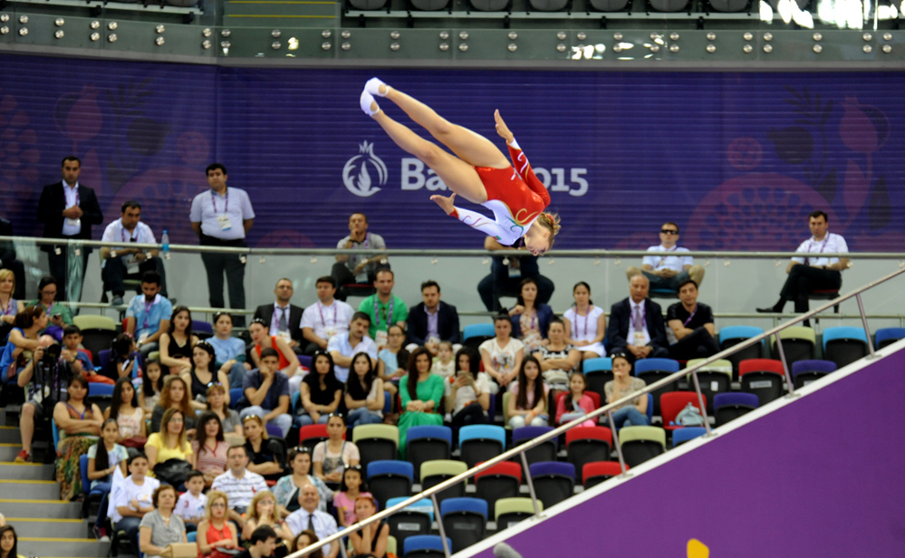 I Avropa Oyunlarında batut gimnastikası yarışları keçirilir (FOTO)