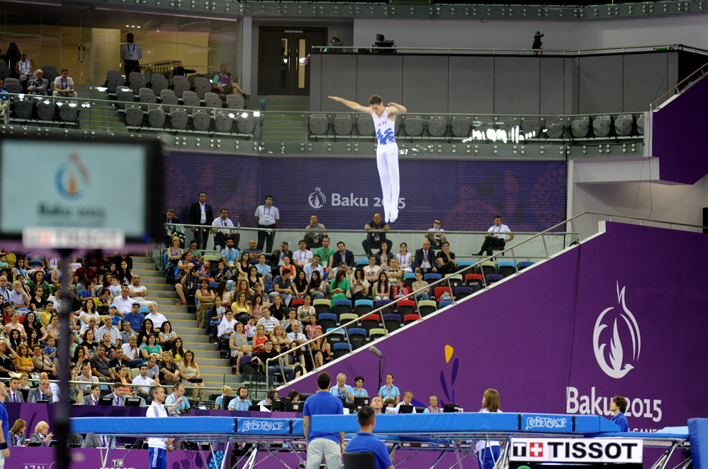I Avropa Oyunlarında batut gimnastikası yarışları keçirilir (FOTO)