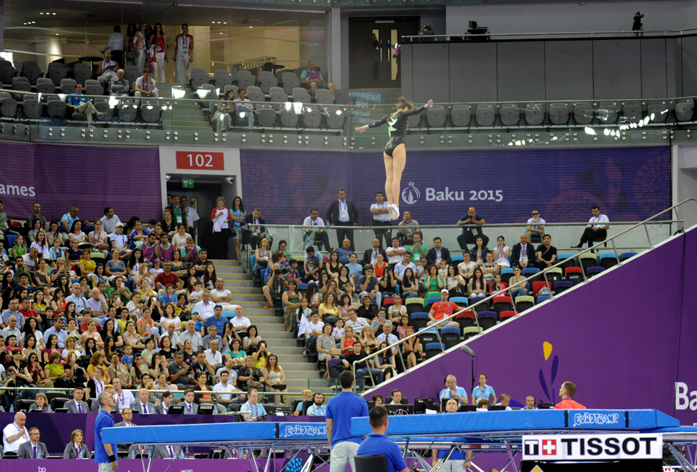 I Avropa Oyunlarında batut gimnastikası yarışları keçirilir (FOTO)