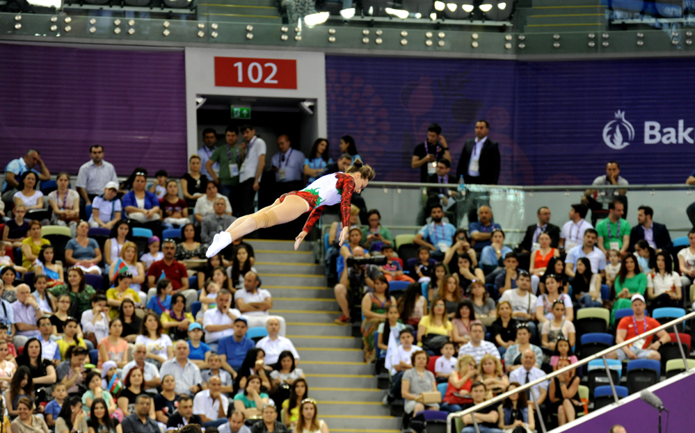 I Avropa Oyunlarında batut gimnastikası yarışları keçirilir (FOTO)