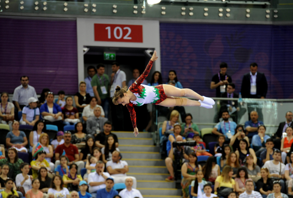I Avropa Oyunlarında batut gimnastikası yarışları keçirilir (FOTO)