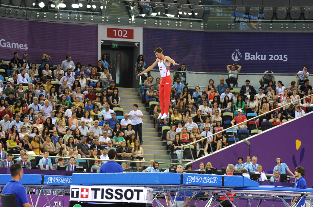 I Avropa Oyunlarında batut gimnastikası yarışları keçirilir (FOTO)