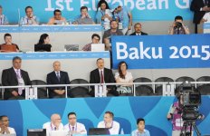 Prezident İlham Əliyev və xanımı taekvondo yarışlarında Ayxan Tağızadənin final uğrunda mübarizəsini izləyiblər (FOTO)