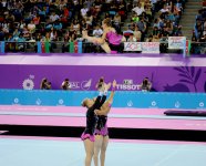 Akrobatika gimnastikası üzrə qadınlar arasında çoxnövçülük yarışlarının final mərhələsi başlayıb (FOTO)