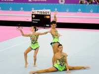 Akrobatika gimnastikası üzrə qadınlar arasında çoxnövçülük yarışlarının final mərhələsi başlayıb (FOTO)
