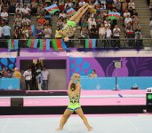 Akrobatika gimnastikası üzrə qadınlar arasında çoxnövçülük yarışlarının final mərhələsi başlayıb (FOTO)