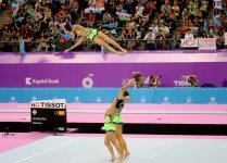 Akrobatika gimnastikası üzrə qadınlar arasında çoxnövçülük yarışlarının final mərhələsi başlayıb (FOTO)