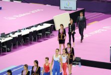 Mehriban Əliyeva idman gimnastikasında kişilər arasında qaliblərin mükafatlandırılması mərasimində iştirak edib (FOTO+VİDEO)