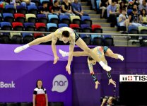 Avropa Oyunları çərçivəsində aerobika gimnastikası üzrə final yarışları start götürüb (FOTO)