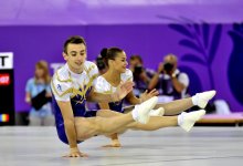 Avropa Oyunları çərçivəsində aerobika gimnastikası üzrə final yarışları start götürüb (FOTO)