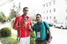 Avropa Oyunlarında medal qazanmış idmançılarımız Silahlı Qüvvələr Gününü qeyd ediblər (FOTO)