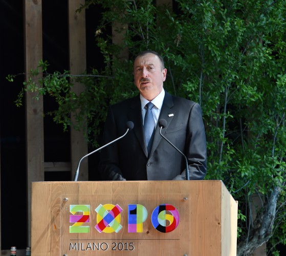 Prezident İlham Əliyev və xanımı "Milan Expo 2015" sərgisindəki Azərbaycan pavilyonunda "Milli gün" mərasimində iştirak ediblər (FOTO)