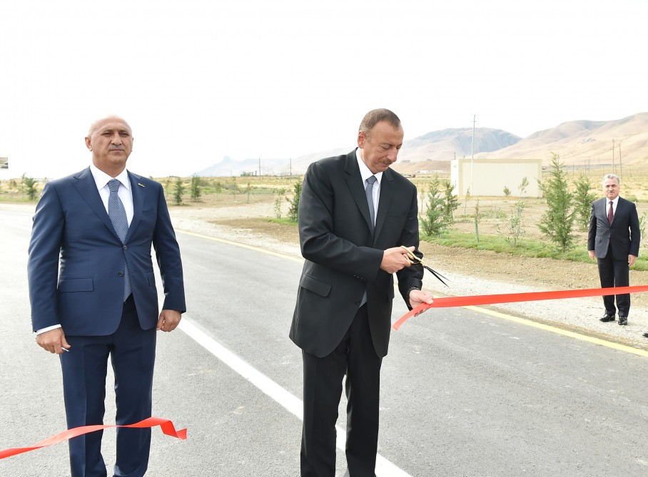 Prezident İlham Əliyev Siyəzən-Məşrif avtomobil yolunun açılışında iştirak edib (FOTO)