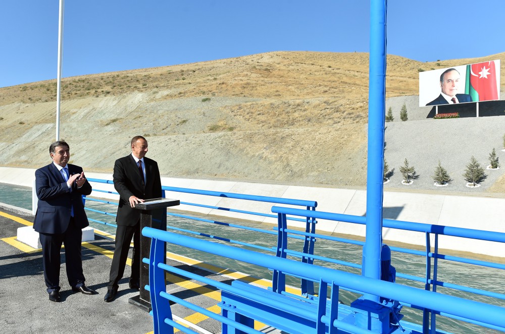 Prezident İlham Əliyev Xızıda Taxtakörpü-Ceyranbatan kanalından suvarma suyunun verilməsi mərasimində iştirak edib (FOTO)