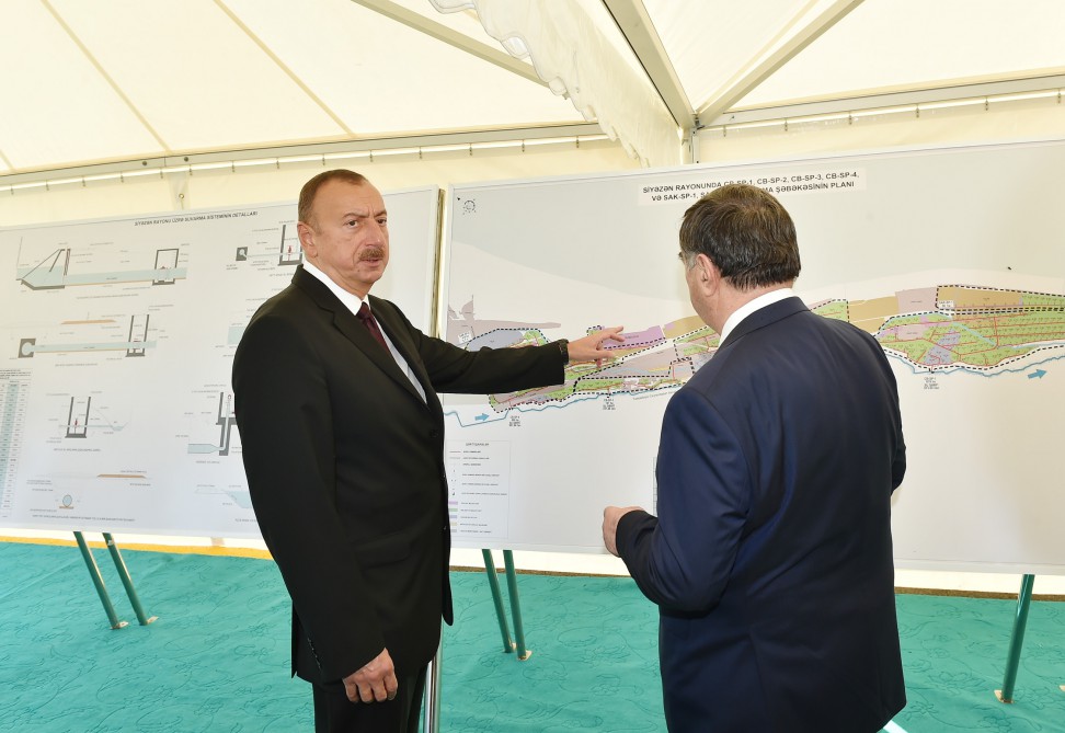Prezident İlham Əliyev Xızıda Taxtakörpü-Ceyranbatan kanalından suvarma suyunun verilməsi mərasimində iştirak edib (FOTO)