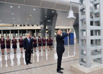 Prezident İlham Əliyev Bakı-Sumqayıt marşrutu ilə hərəkət edən ilk sərnişin qatarının yola salınması mərasimində iştirak edib (FOTO)