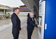 Prezident İlham Əliyev Bakı-Sumqayıt marşrutu ilə hərəkət edən ilk sərnişin qatarının yola salınması mərasimində iştirak edib (FOTO)