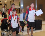 Avropa Yarışlarında uğurla çıxış etmiş idmançılarımız vətənə dönüblər (FOTO)