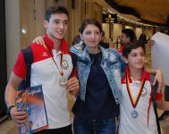 Avropa Yarışlarında uğurla çıxış etmiş idmançılarımız vətənə dönüblər (FOTO)