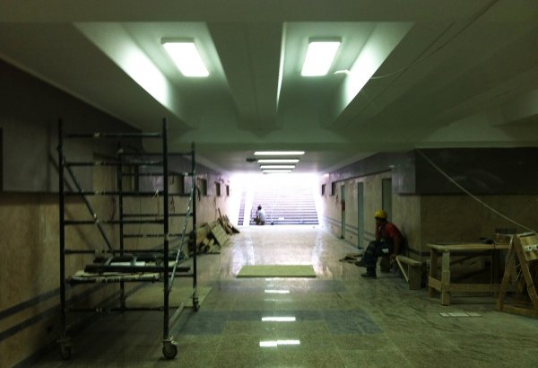 Bakıda metro stansiyanın yeni çıxışından son görüntülər (FOTO)