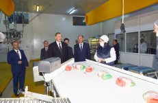 Prezident İlham Əliyev Ucarda quş kəsimi və broyler fabriklərinin fəaliyyəti ilə tanış olub (FOTO)