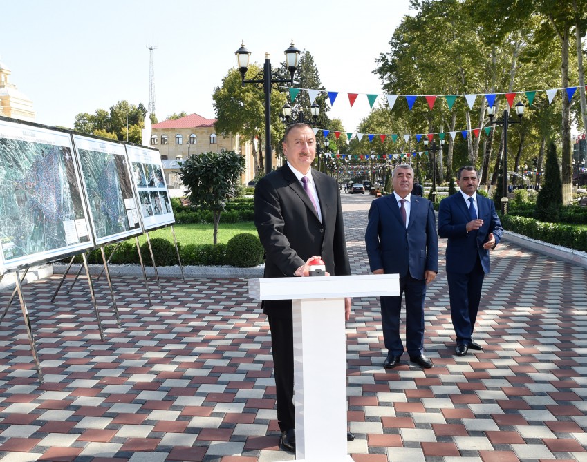 Göyçay şəhərinə təmiz içməli suyun verilməsinə başlanılıb (FOTO)